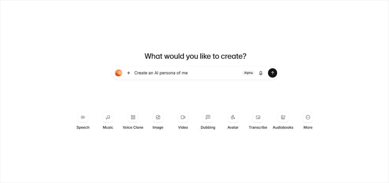 On Home, type "Create an AI persona of me" in the box and press Enter.